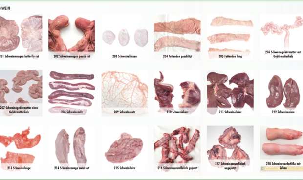 Nose to Tail. Was in Deutschland als „Schlachtabfall“ angesehen wird, gilt in anderen Ländern teilweise als Delikatesse und trägt zur Wertschöpfung der Landwirte bei. (Ausschnitt aus Website der CDS Hackner GmbH, m. frdl. Genehmigung)