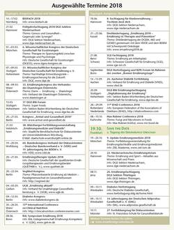 Übersicht ausgewählter Termine 2018. © UZV