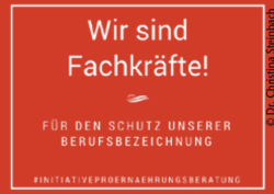 Statement aus der #initiativeproernaehrungsberatung Statement aus der #initiativeproernaehrungsberatung. © Dr. Christina Steinbach