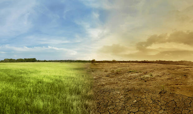 IPCC-Sonderbericht über Klimawandel und Landsysteme: Ein IPCC-Sonderbericht über Klimawandel, Desertifikation, Landdegradierung, nachhaltiges Landmanagement, Ernährungssicherheit und Treibhausgasflüsse in terrestrischen Ökosystemen © leolintang/iStock/Get