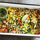 Kichererbsen Salat mit Zitronenmelisse-Pesto