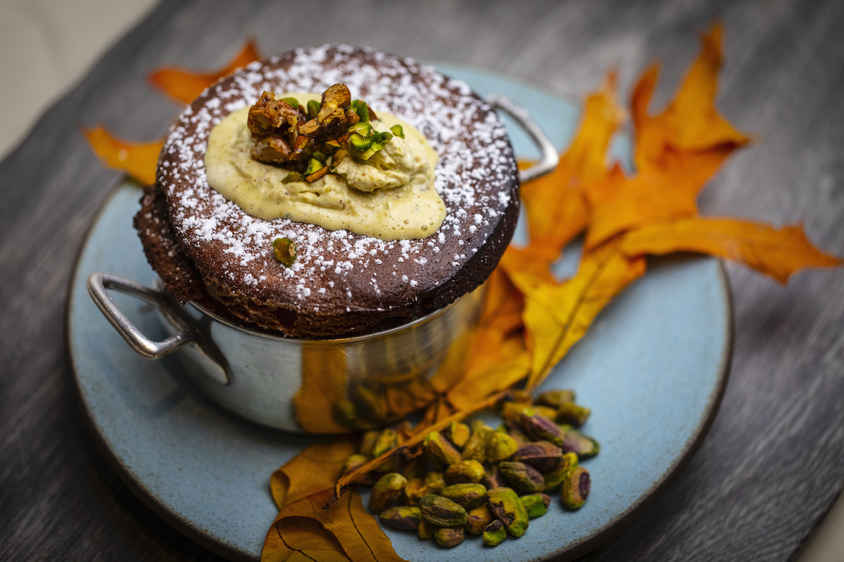 Pistazien-Schokoladen-Soufflé